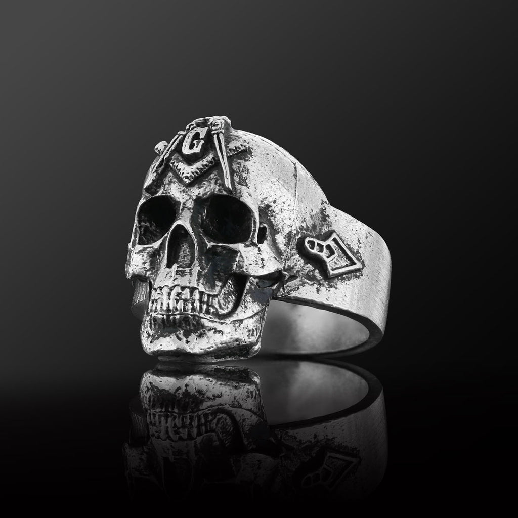 Masonic Skulle Ring, Mason Ring, Ancient Lodge Mason Ring