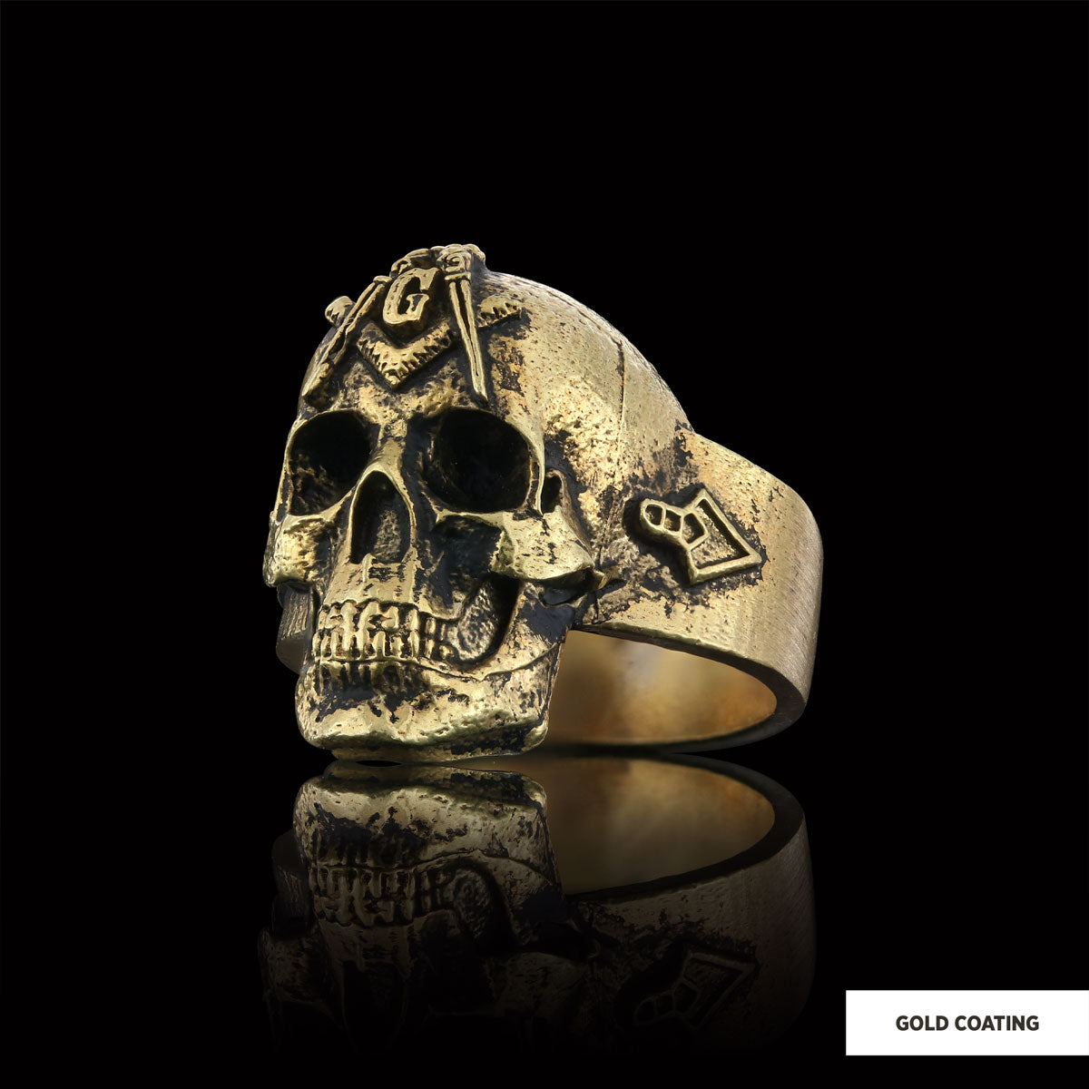 Masonic Skulle Ring, Mason Ring, Ancient Lodge Mason Ring
