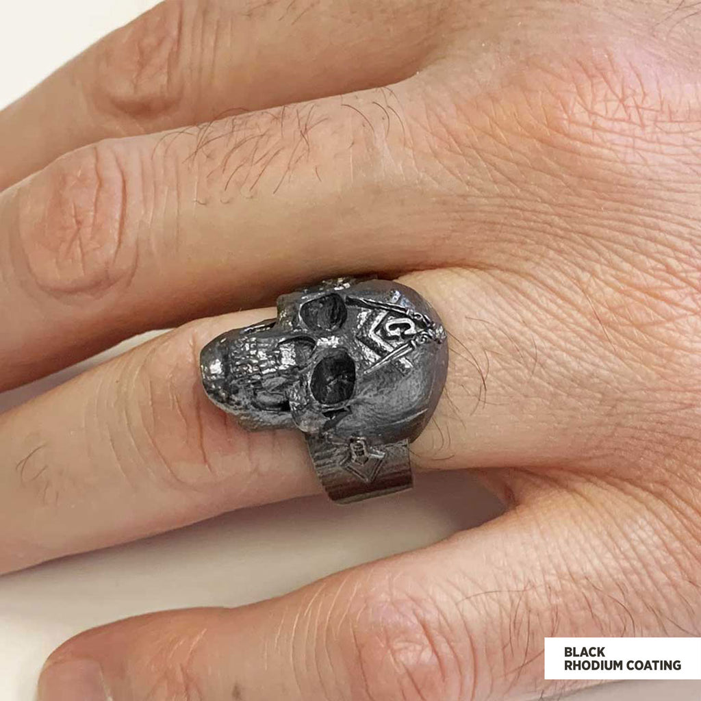 Masonic Skulle Ring, Mason Ring, Ancient Lodge Mason Ring