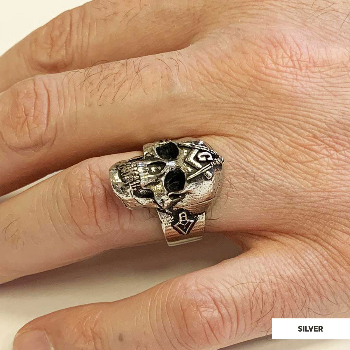 Masonic Skulle Ring, Mason Ring, Ancient Lodge Mason Ring