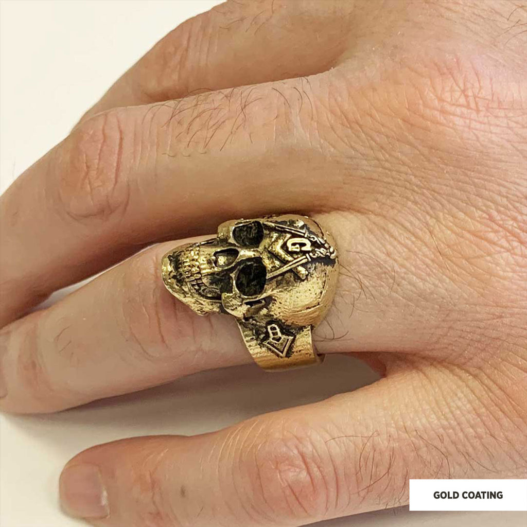 Masonic Skulle Ring, Mason Ring, Ancient Lodge Mason Ring