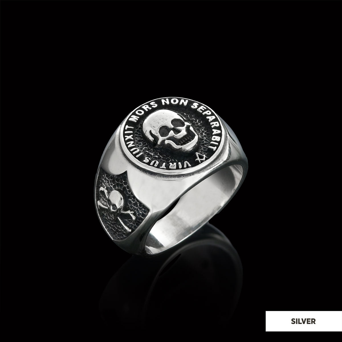 The Skull Masonic Ring, Handcrafted Sterling Silver Mason Ring, Elegant Masonic Ring