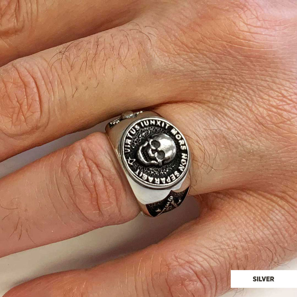 The Skull Masonic Ring, Handcrafted Sterling Silver Mason Ring, Elegant Masonic Ring