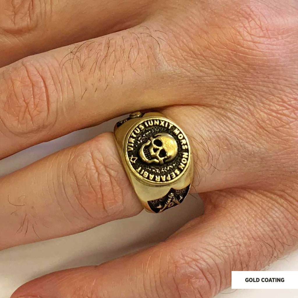 The Skull Masonic Ring, Handcrafted Sterling Silver Mason Ring, Elegant Masonic Ring