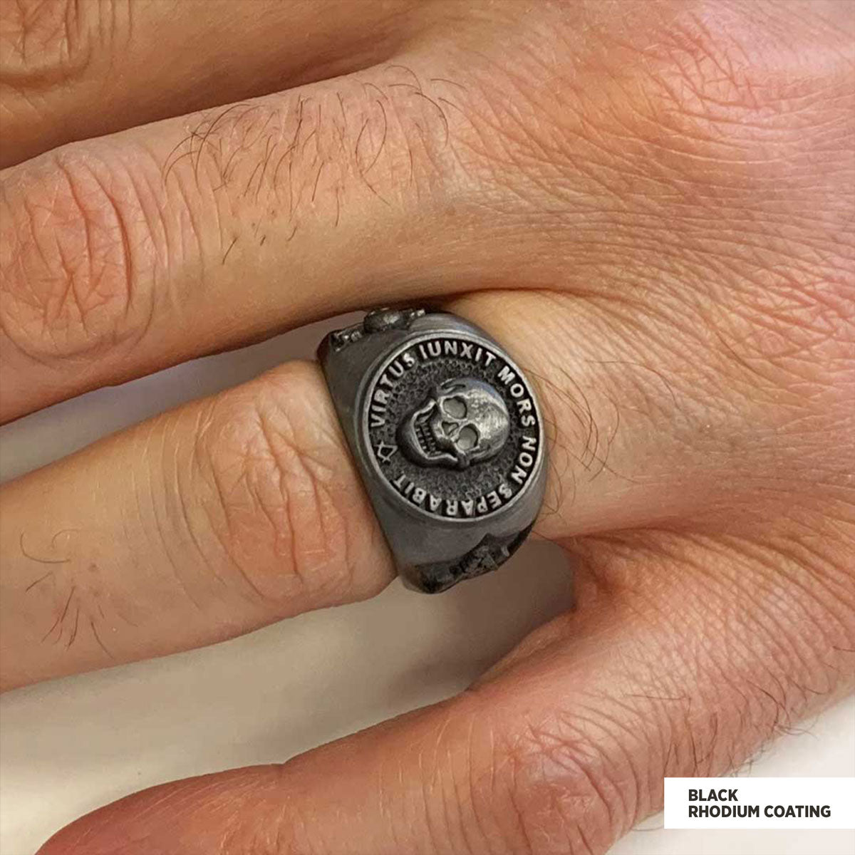 The Skull Masonic Ring, Handcrafted Sterling Silver Mason Ring, Elegant Masonic Ring